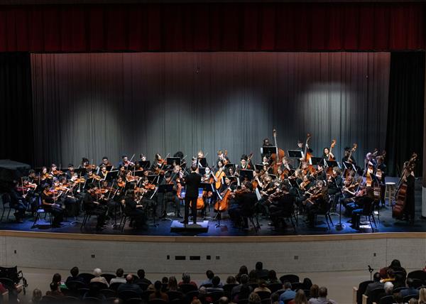 Students performing at the 2023-2024 All County Orchestra Concert